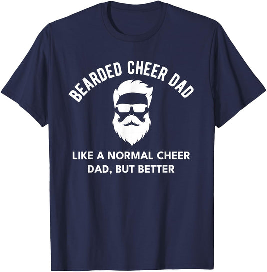 Cheer Dad Bearded Definition Cheerleading Funny T-Shirt - T-Shirt | Navy