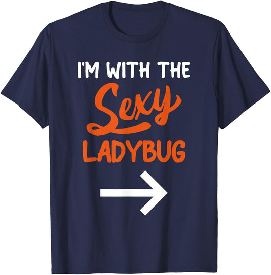 Lazy Halloween Costume for Couple I'm with The Sexy Ladybug T-Shirt - T-Shirt | Navy