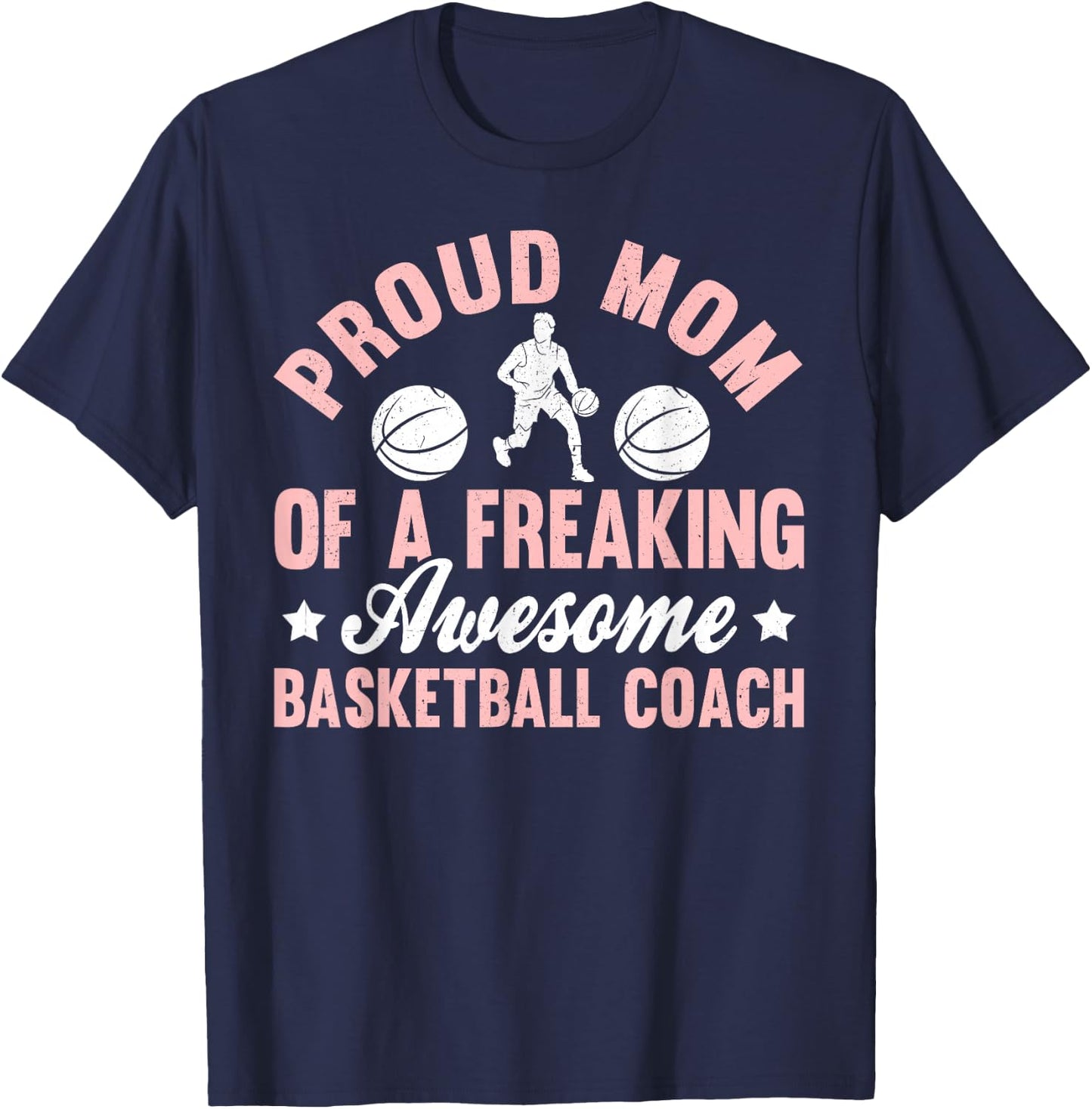 Basketball Coach Head Trainer Bball Coaching Mom Mother T-Shirt - T-Shirt | Navy