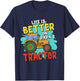 Life Is Better On Papa's Tractor T-Shirt - T-Shirt | Navy