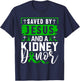 Saved By Jesus And A Kidney Donor Shirt Kidney Disease T-Shirt - T-Shirt | Navy