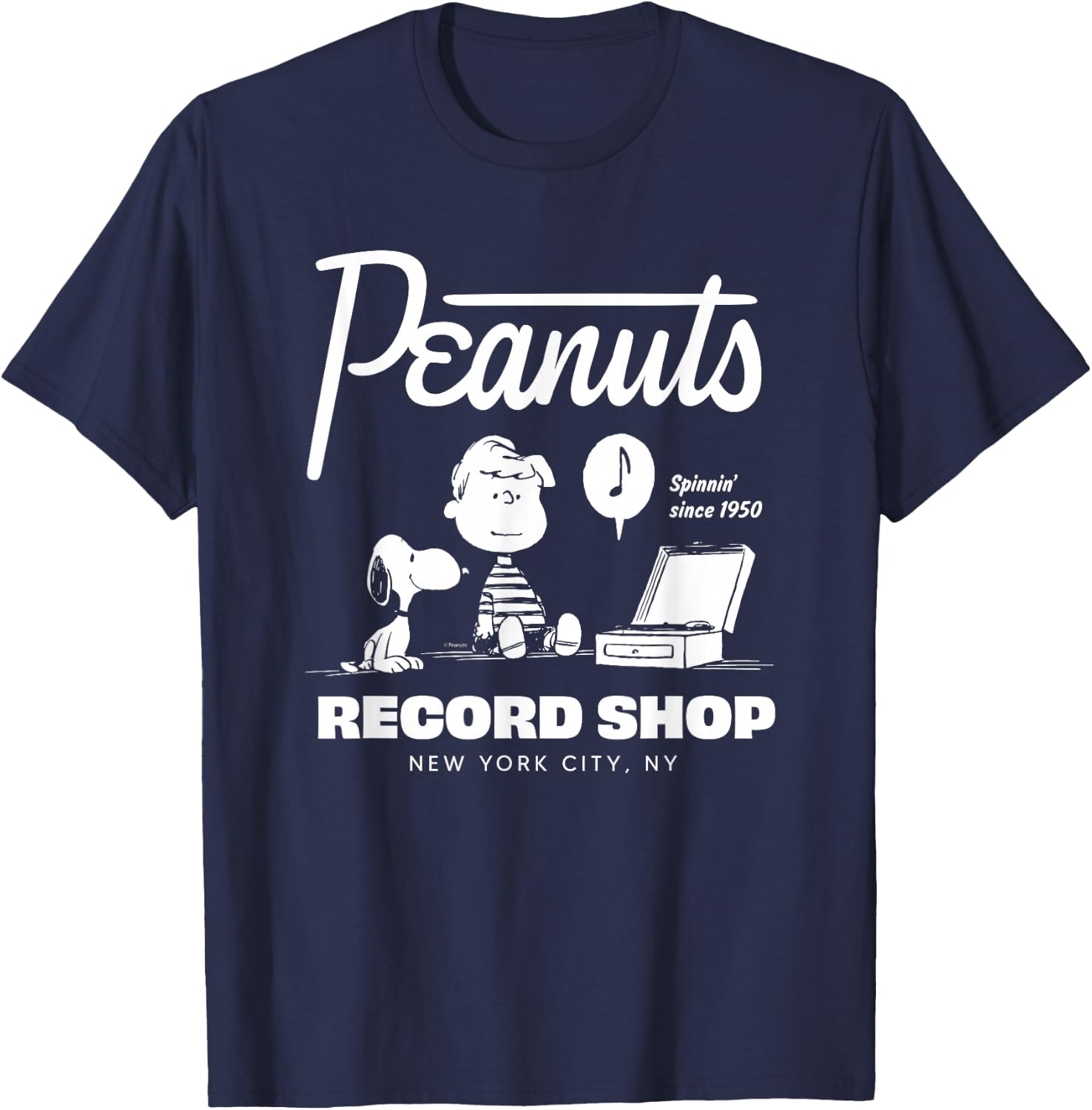 Peanuts - Peanuts Record Shop T-Shirt - T-Shirt | Navy
