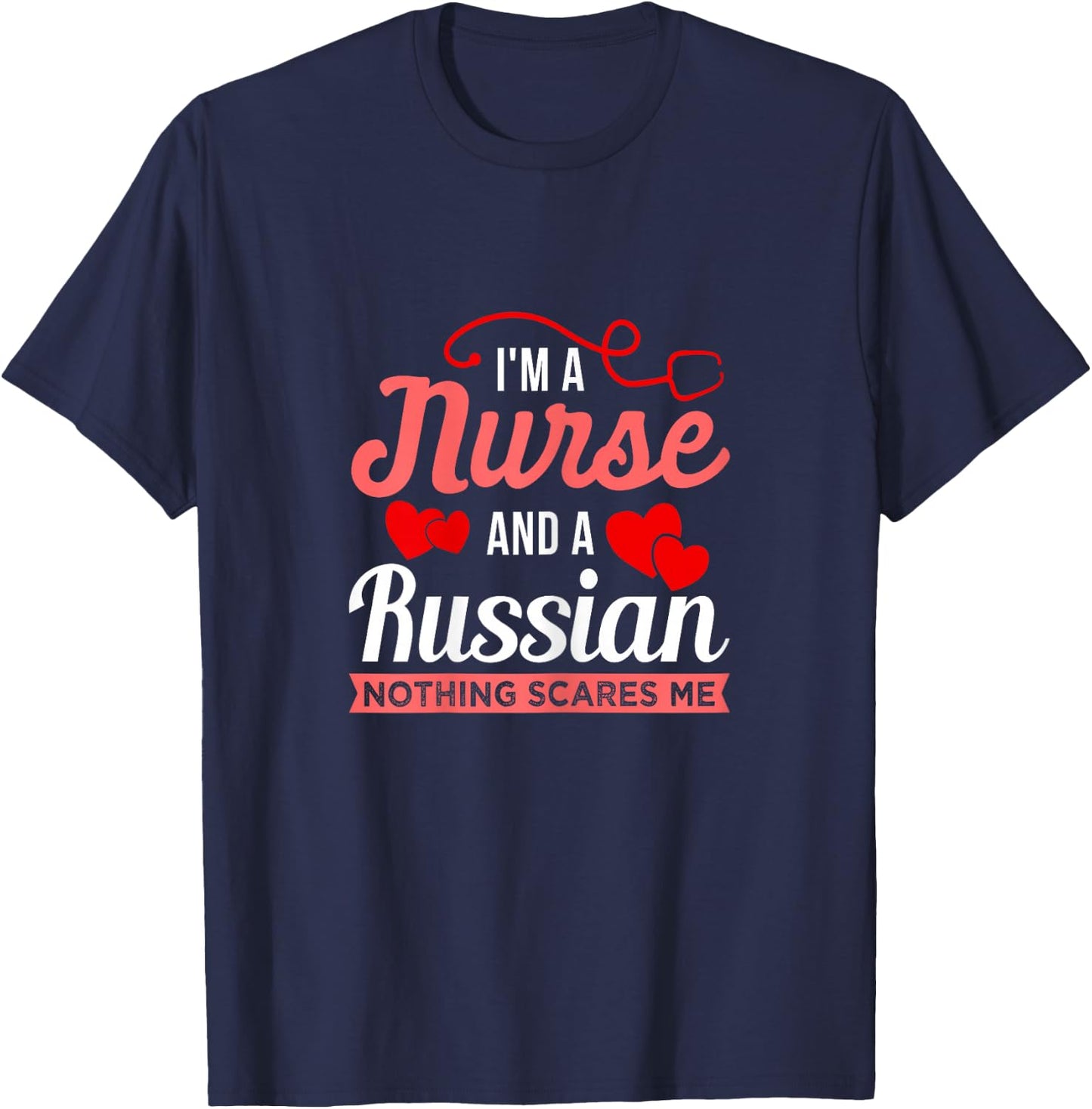 Russian Nurse Medical Assistant Doctor Midwife Nursing T-Shirt - T-Shirt | Navy