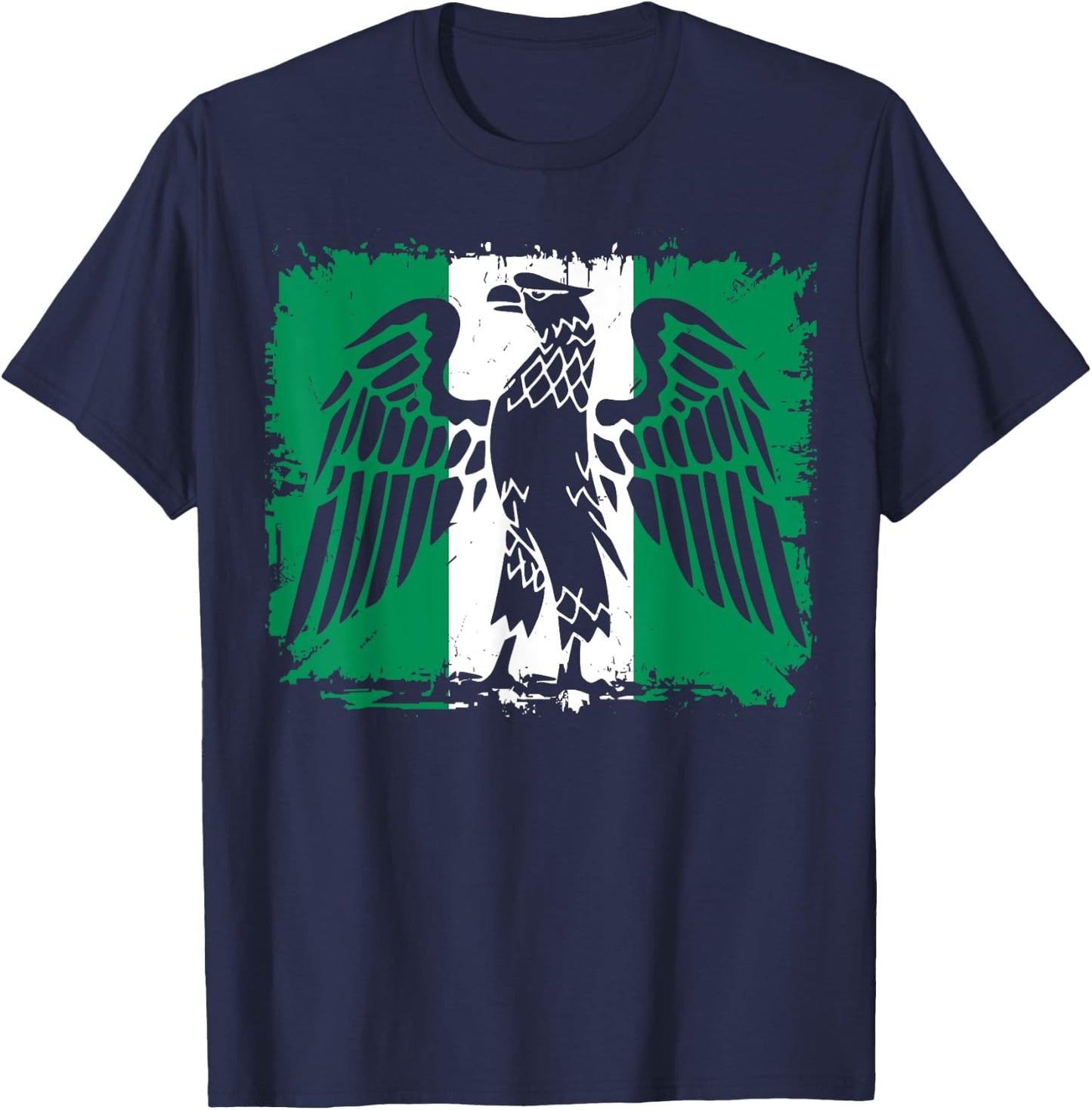 Nigeria Flag with Eagle. African Men, Women & Kids. Nigerian T-Shirt - T-Shirt | Navy
