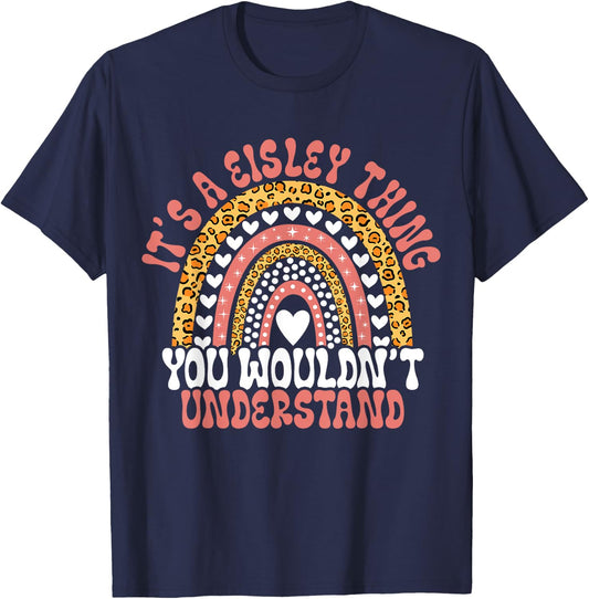 Funny Eisley Name Leopard Funny Eisley Birthday Quote Eisley T-Shirt - T-Shirt | Navy