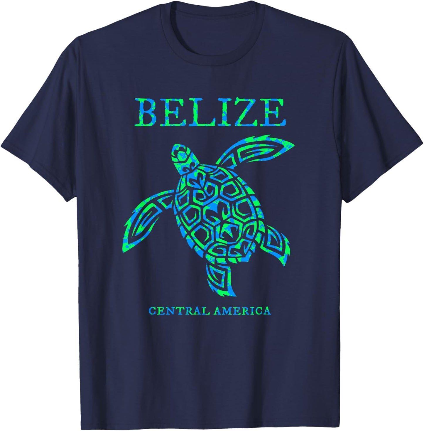 Belize Sea Turtle Retro Boys Girls Vacation Souvenir T-Shirt - T-Shirt | Navy