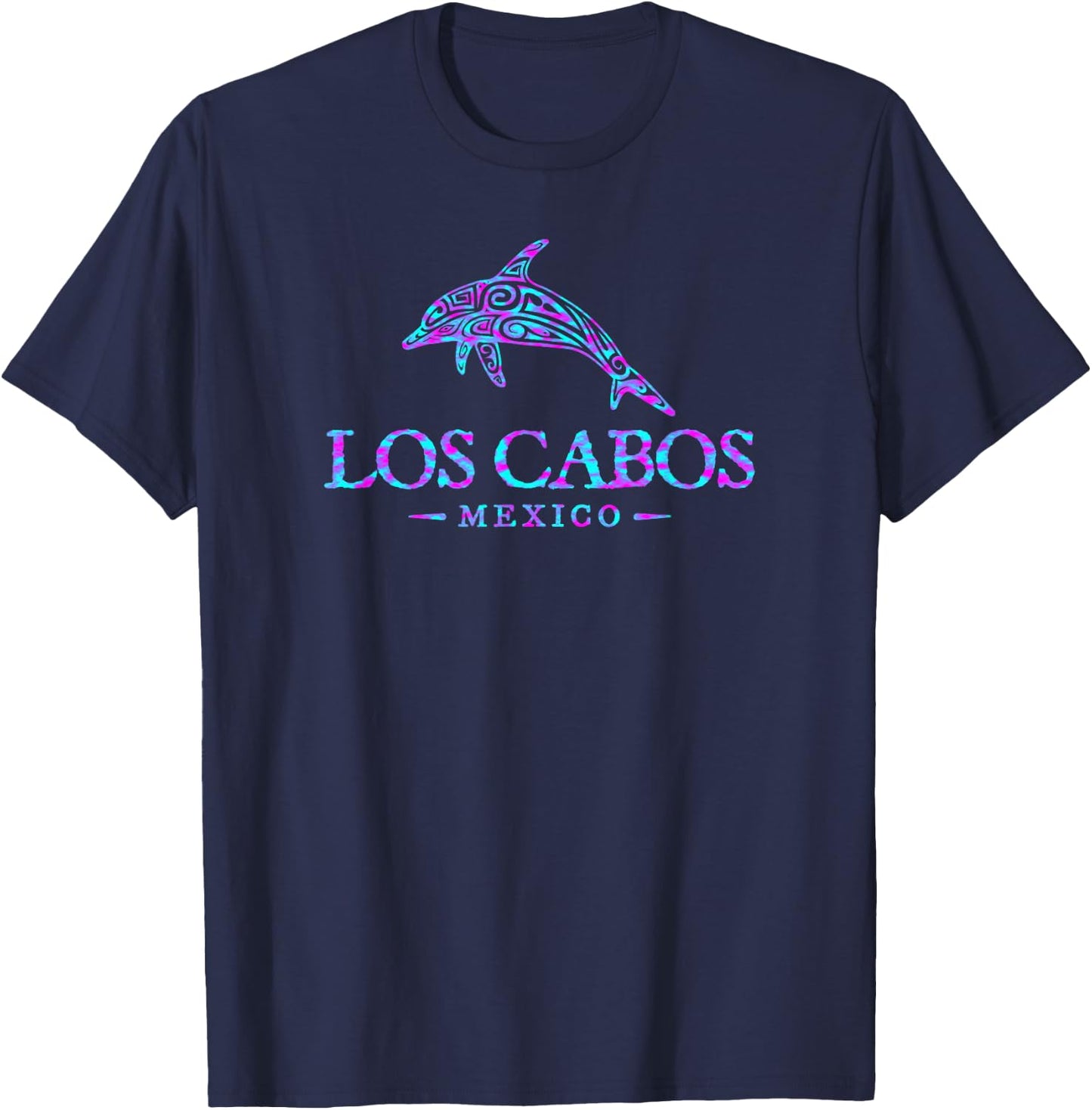 Los Cabos Mexico Dolphin Retro Boys Girls Souvenir T-Shirt - T-Shirt | Navy