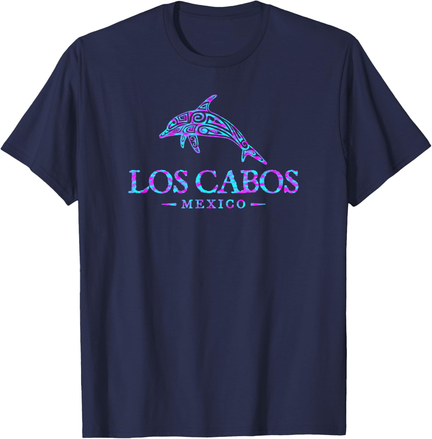 Los Cabos Mexico Dolphin Retro Boys Girls Souvenir T-Shirt - T-Shirt | Navy