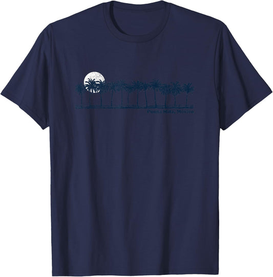 Punta Mita Vintage 70s Retro Throwback Design T-Shirt - T-Shirt | Navy