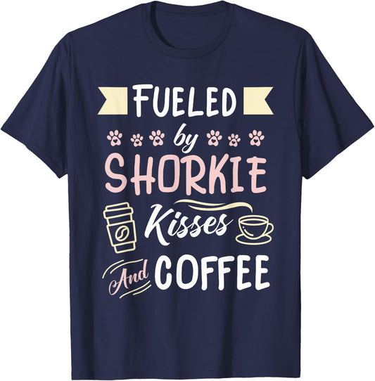Shorkie Mom Coffee Lover Dog Pet Owner T-Shirt - T-Shirt | Navy