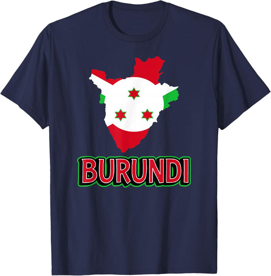 Burundian Flag Of Burundi African Travel T-Shirt - T-Shirt | Navy
