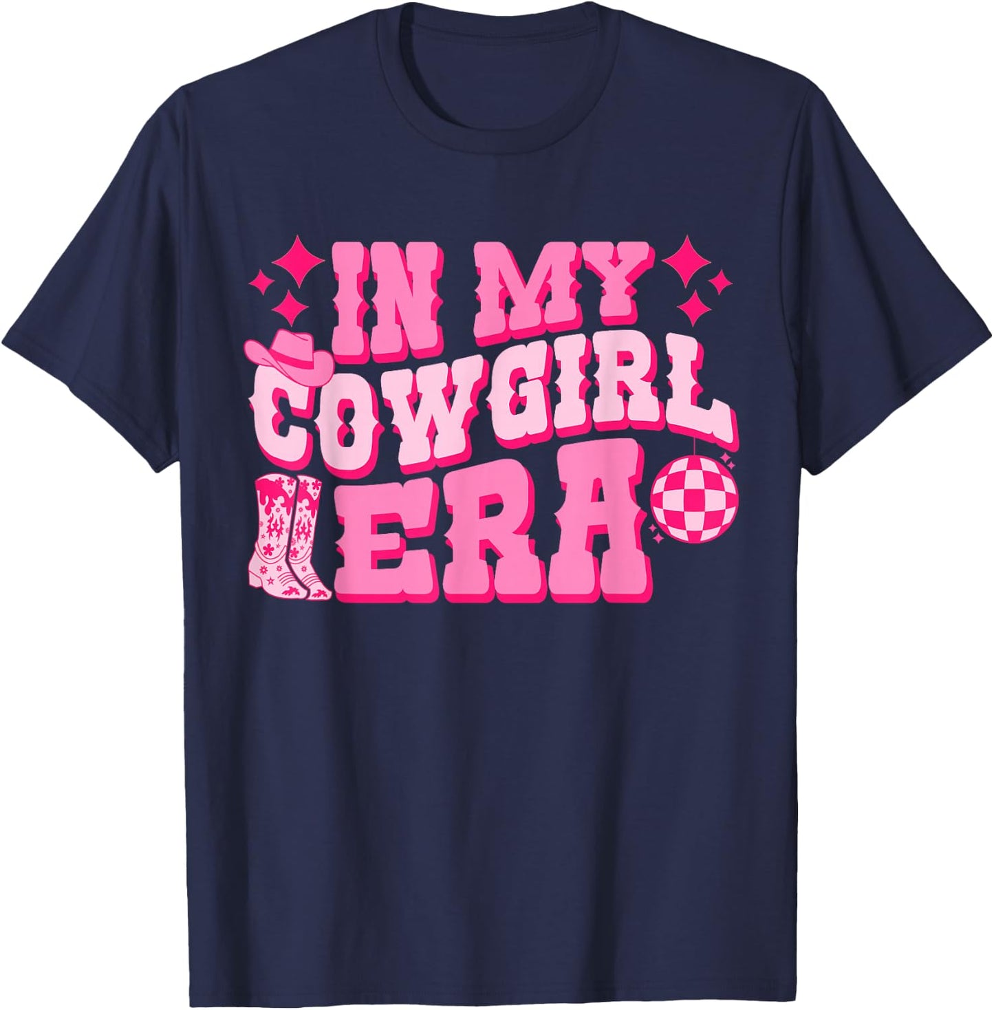 In My Cowgirl Era Groovy Cute Western Rodeo Cowgirls T-Shirt - T-Shirt | Navy