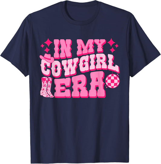 In My Cowgirl Era Groovy Cute Western Rodeo Cowgirls T-Shirt - T-Shirt | Navy