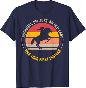 Assuming I'm Just An Old Lady Was Your First Mistake Horse T-Shirt - T-Shirt | Navy