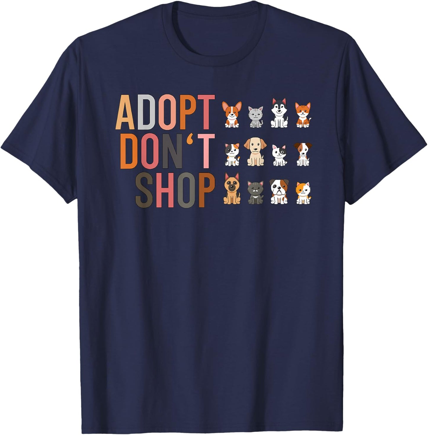 Adopt don‘t Shop T-Shirt - T-Shirt | Navy