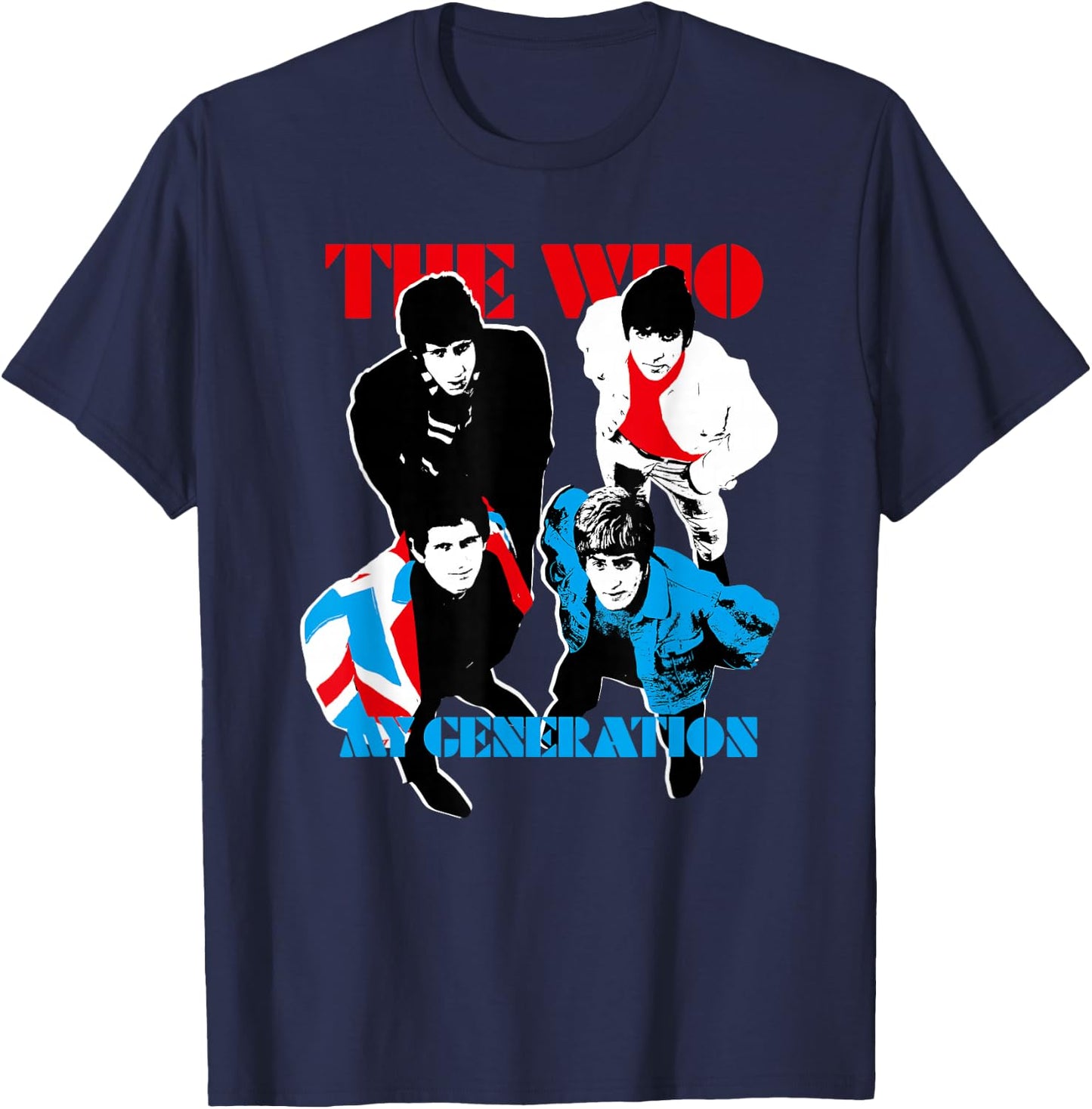 The Who Official My Generation - Black, -Adult, Short Sleeve, Classic Fit, Small T-Shirt - T-Shirt | Navy