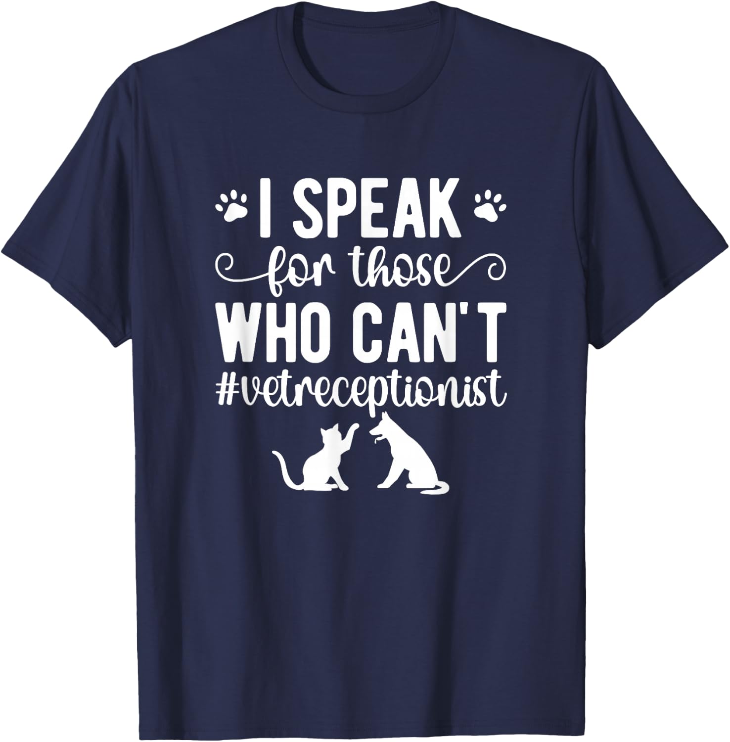 Vet Receptionist Appreciation Veterinary Receptionist T-Shirt - T-Shirt | Navy