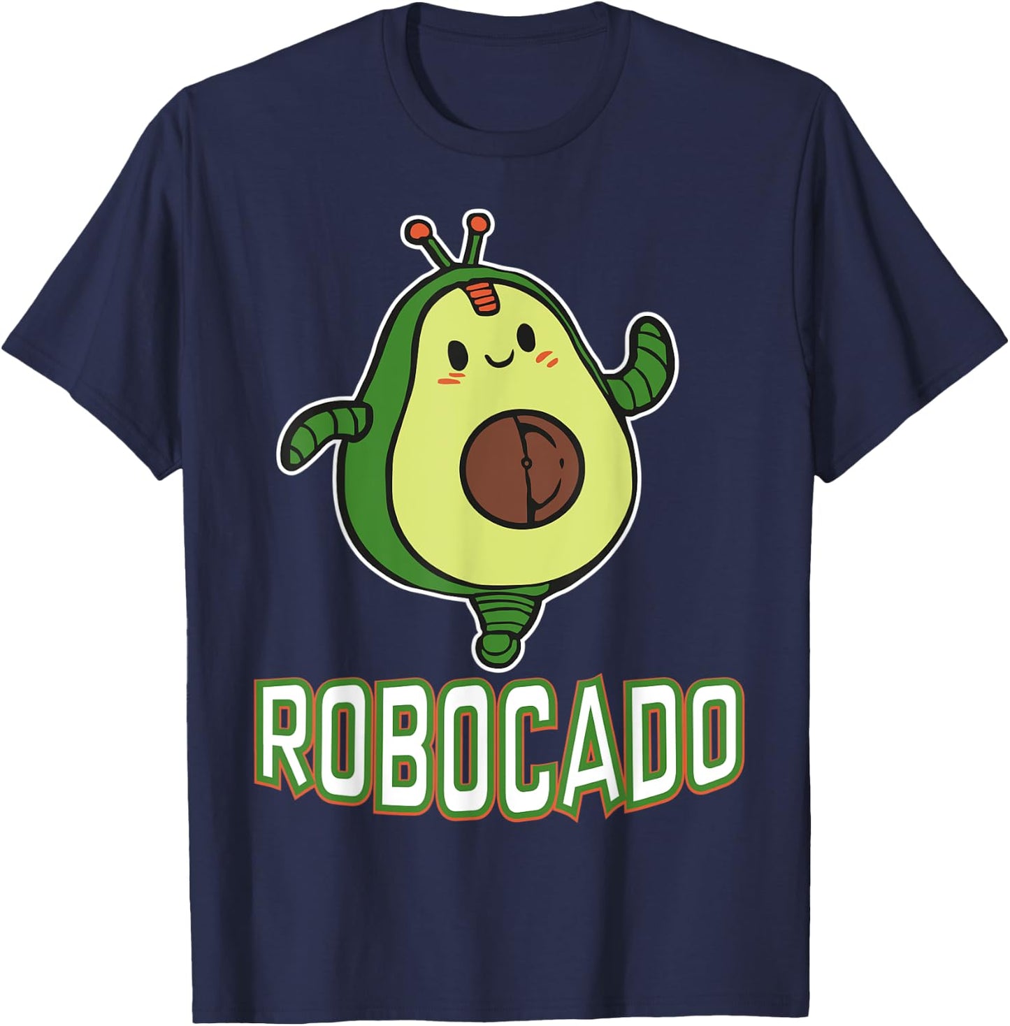 Robocado Funny Avocado Lover Robots and robotics Lover Vegan T-Shirt - T-Shirt | Navy
