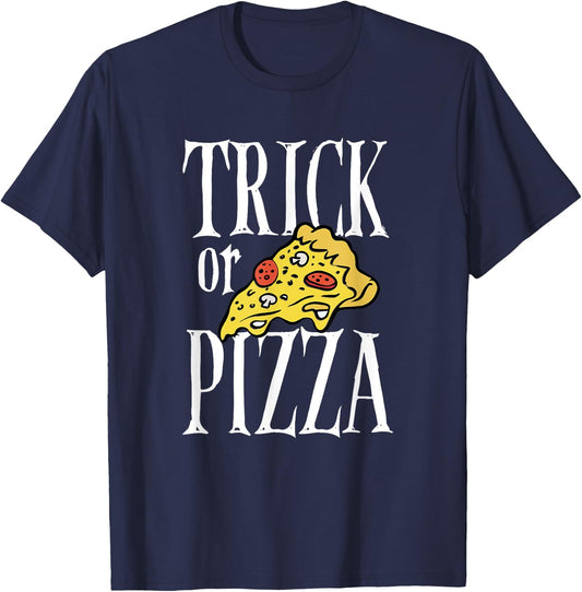 Cool Halloween Day Pizza Dough Trick Or Pizza Italian Food T-Shirt - T-Shirt | Navy