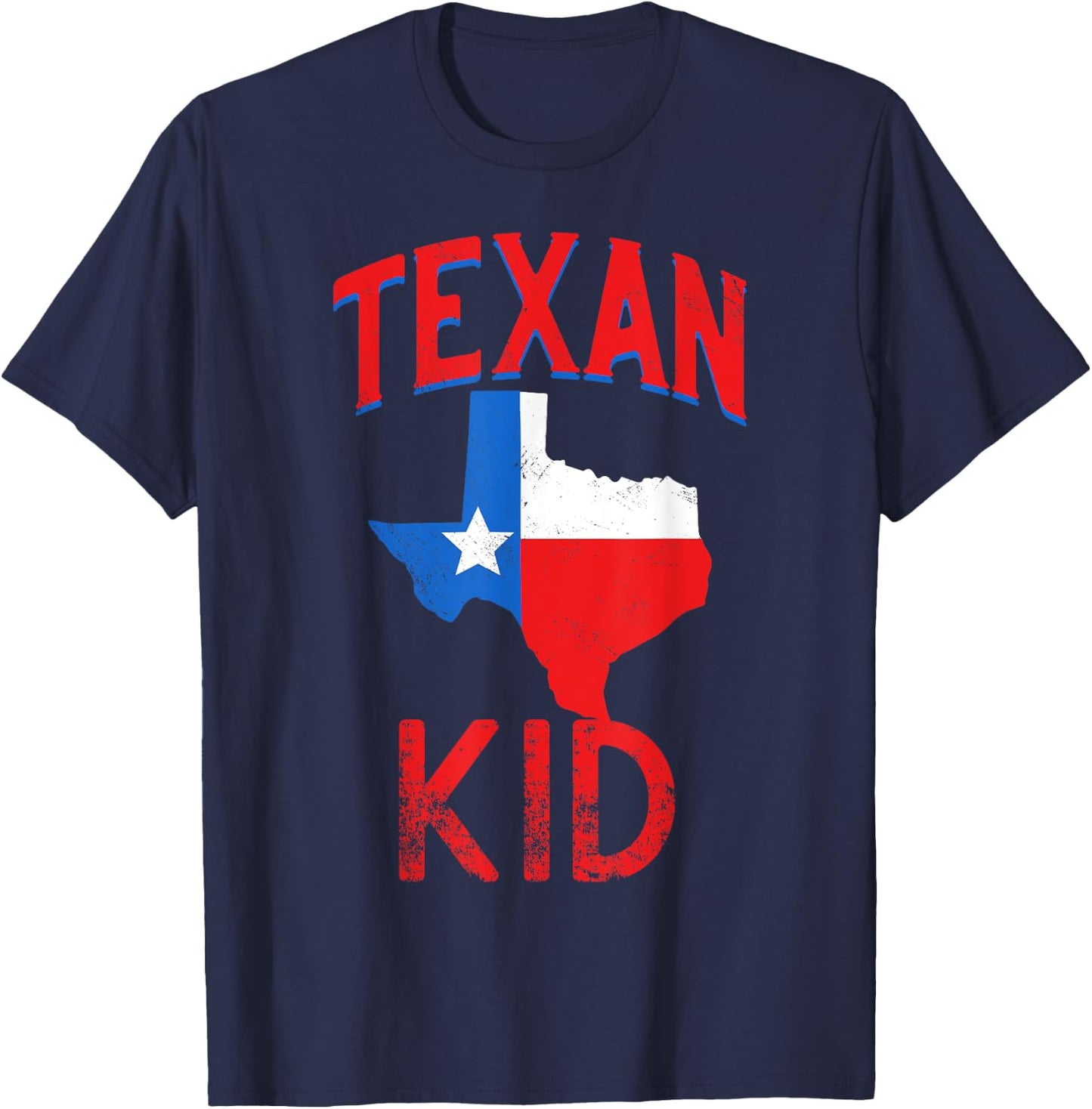 Texan Kid Flag Texas Proud Vintage T-Shirt - T-Shirt | Navy