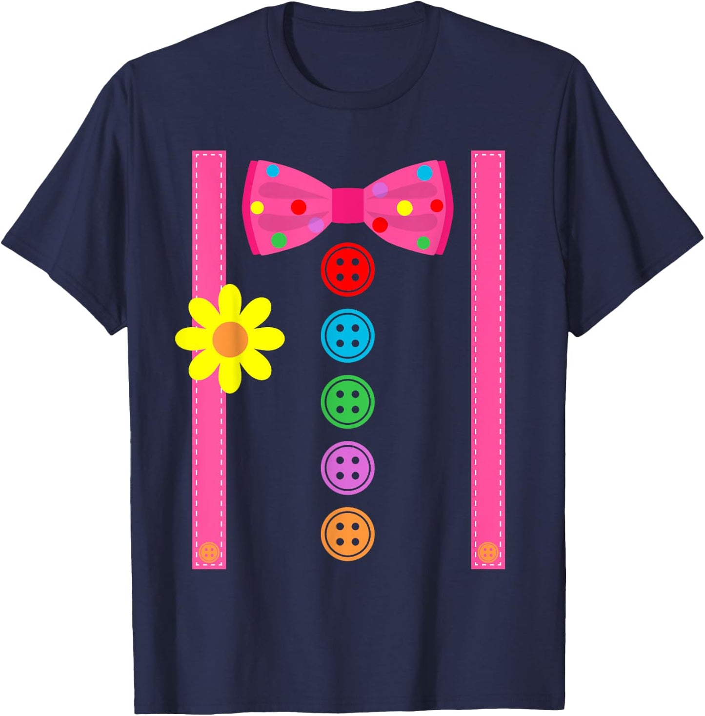 Clown Costume Halloween Funny Carnival Circus Tie Staff Kids T-Shirt - T-Shirt | Navy