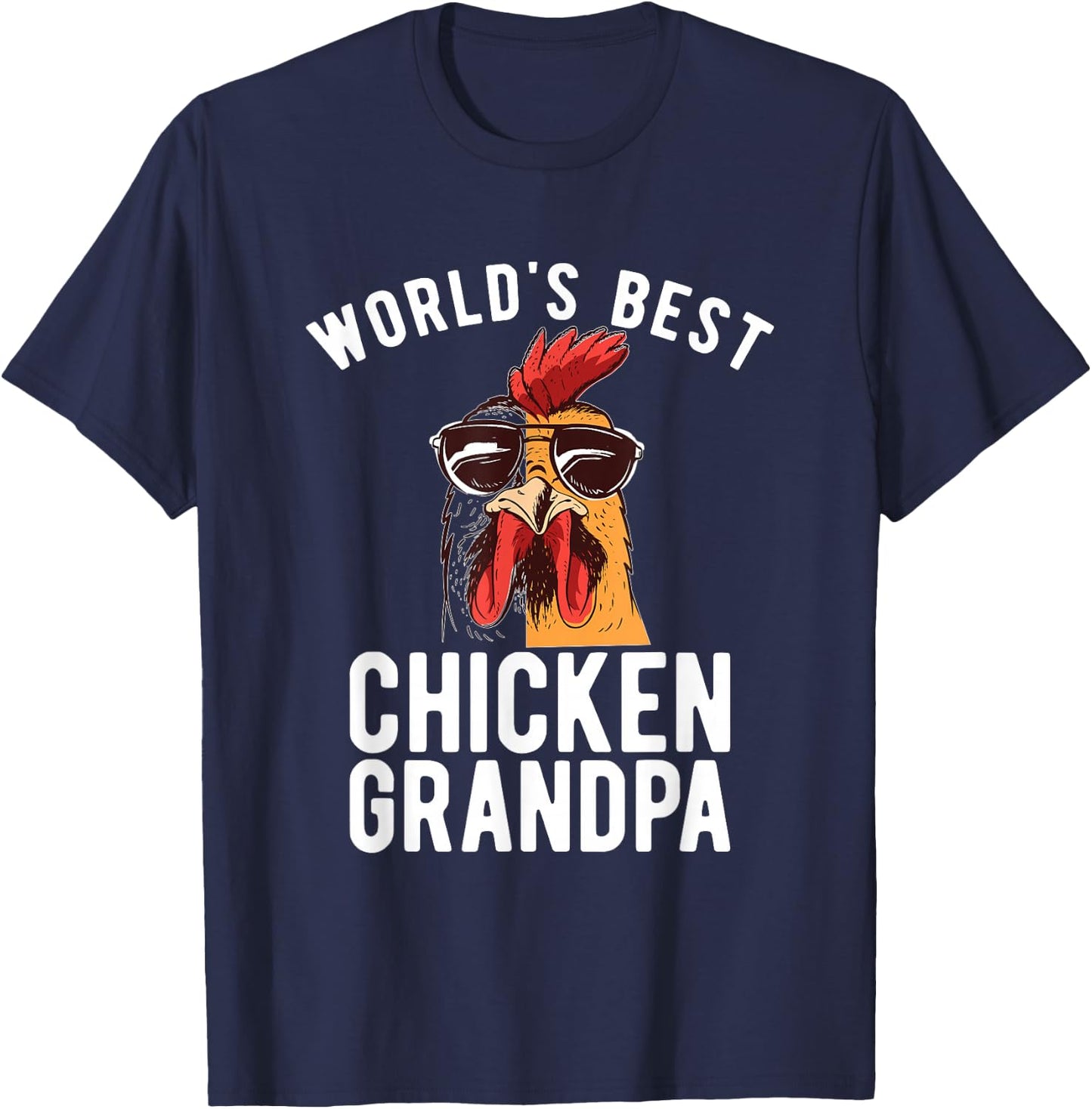 Worlds best Chicken Grandpa Hen Chicken Lover T-Shirt - T-Shirt | Navy