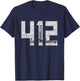 Vintage Pittsburgh Pennsylvania 412 Area Code Skyline T-Shirt - T-Shirt | Navy