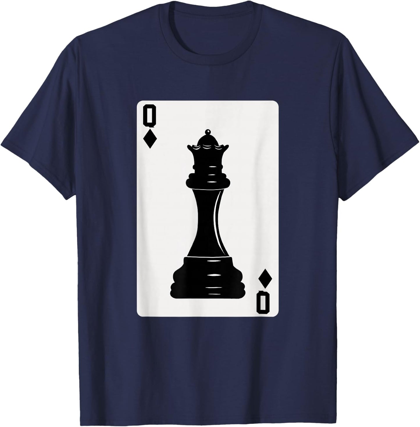 Chess Queen Playing Card T-Shirt - T-Shirt | Navy