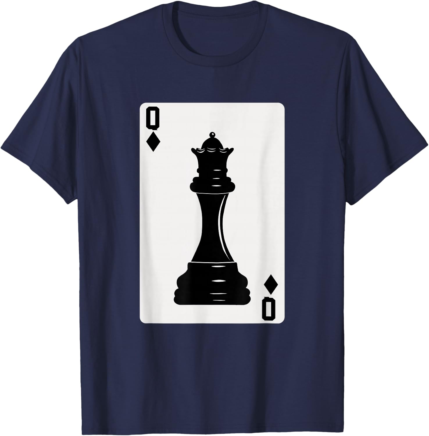 Chess Queen Playing Card T-Shirt - T-Shirt | Navy
