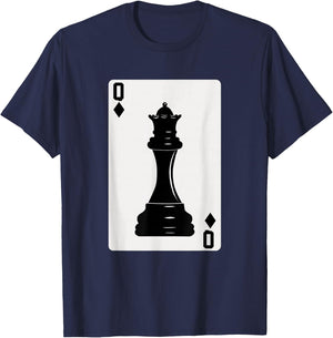 Chess Queen Playing Card T-Shirt - T-Shirt | Navy