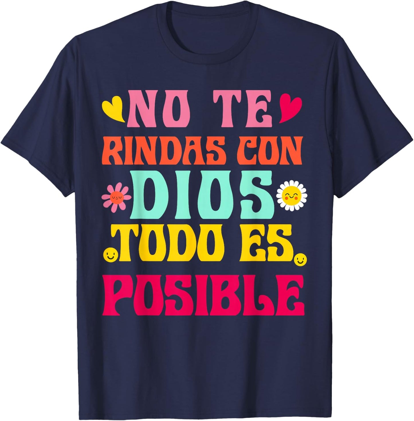 Camiseta Cristiana Para Mujer En Espanol Spanish Cristiano T-Shirt - T-Shirt | Navy