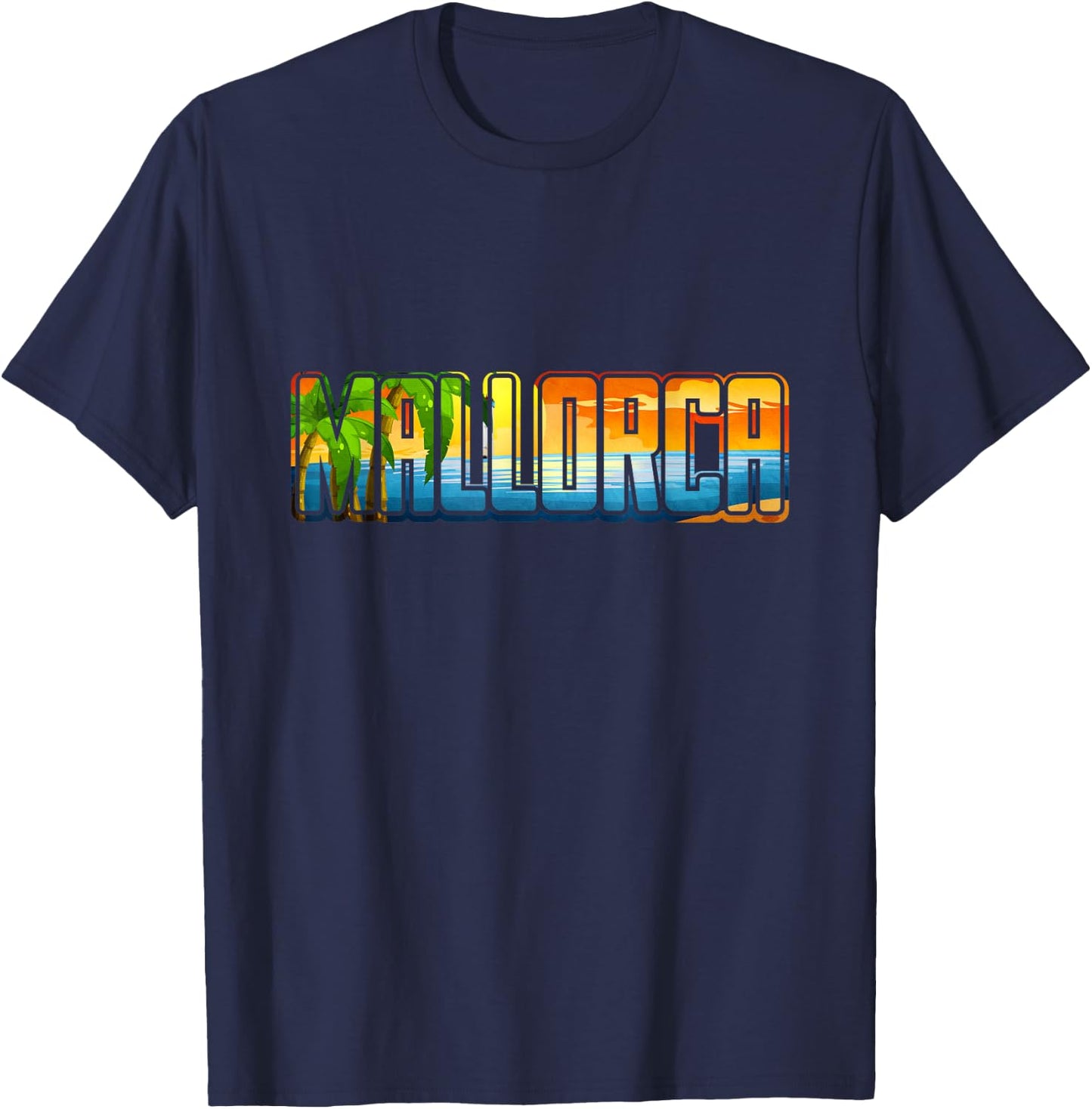 Mallorca Sunset Silhouette T-Shirt - T-Shirt | Navy