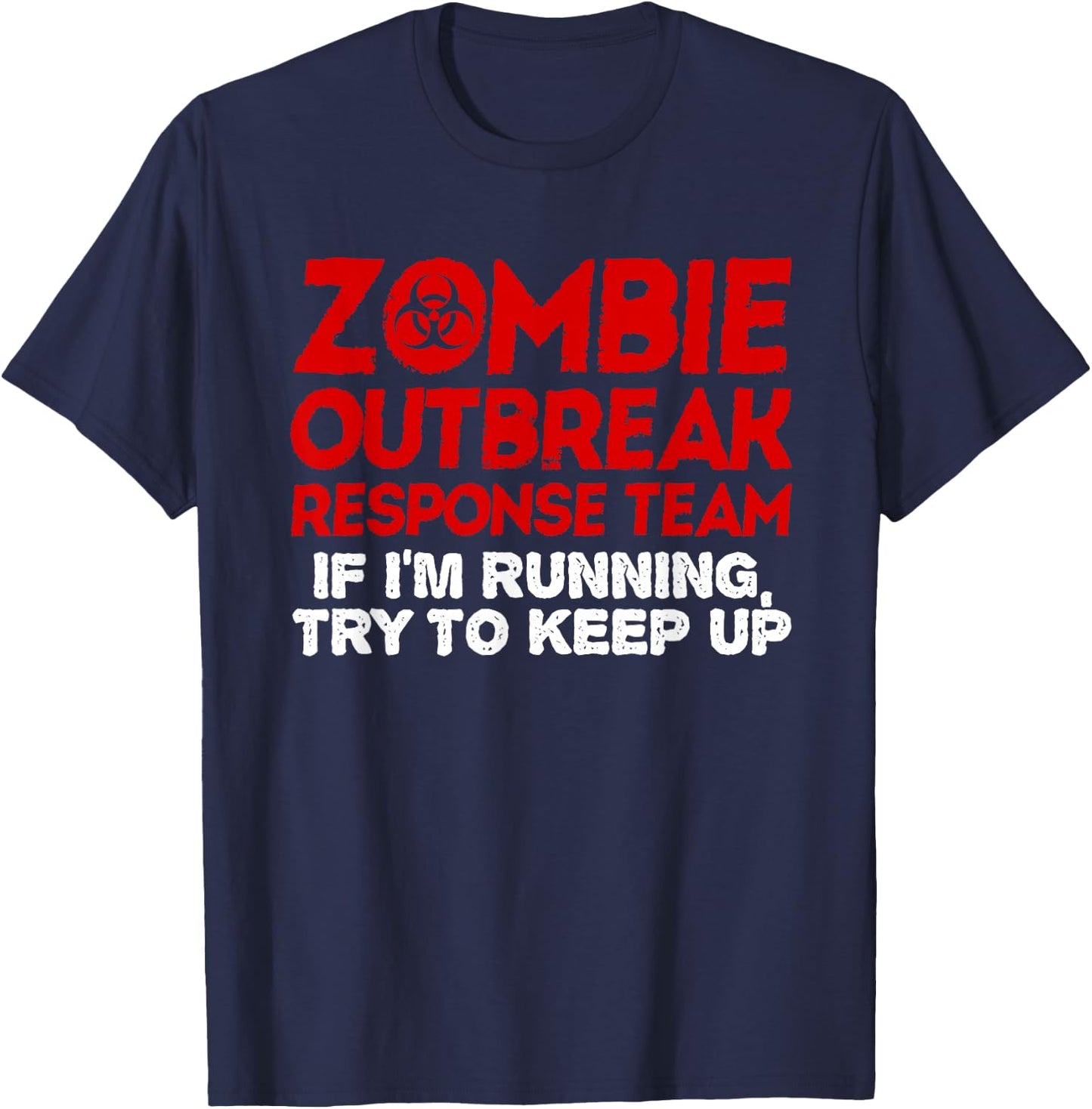 Funny Zombie Running Designs Women Runner Athletes T-Shirt - T-Shirt | Navy