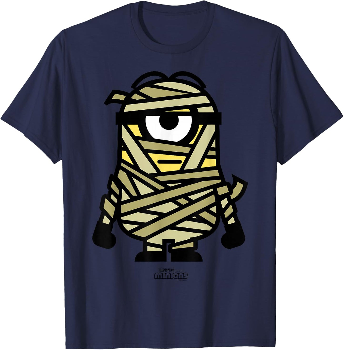 Minions Monsters Mummy Stuart Halloween T-Shirt - T-Shirt | Navy