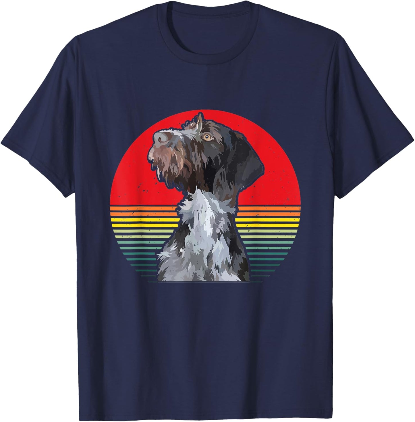 Wirehaired Dog German Wirehaired Pointer Hunting Dog Gift T-Shirt - T-Shirt | Navy