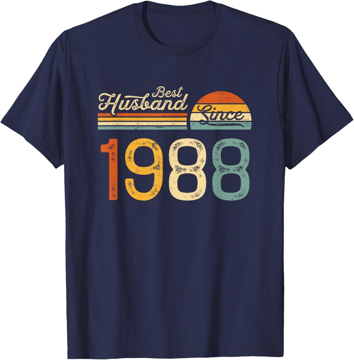 37th wedding anniversary 37 years - Best Husband Since 1988 T-Shirt - T-Shirt | Navy