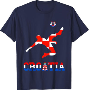 Croatia Croatian Soccer Player Croatian Roots Croatian Flag T-Shirt - T-Shirt | Navy