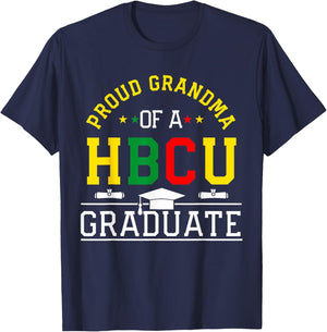 Proud HBCU Grandma of a HBCU Graduate Family T-Shirt - T-Shirt | Navy