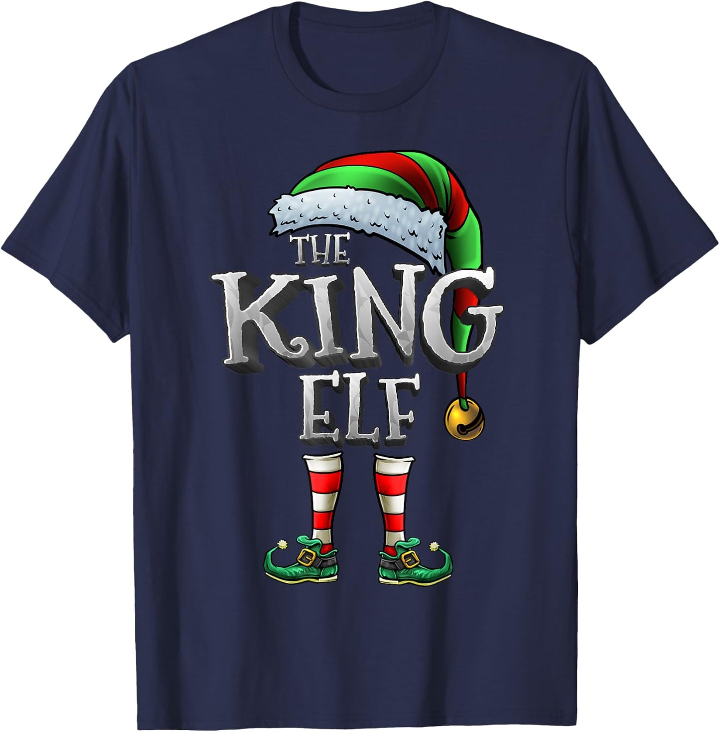 The King Elf Shirt Matching Family King Christmas Elf Men T-Shirt - T-Shirt | Navy
