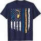 Gold Blue Line 911 Police Dispatcher First Responder T-Shirt - T-Shirt | Navy
