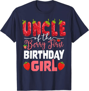 Uncle of The Berry First Birthday of Girl Strawberry Tio T-Shirt - T-Shirt | Navy