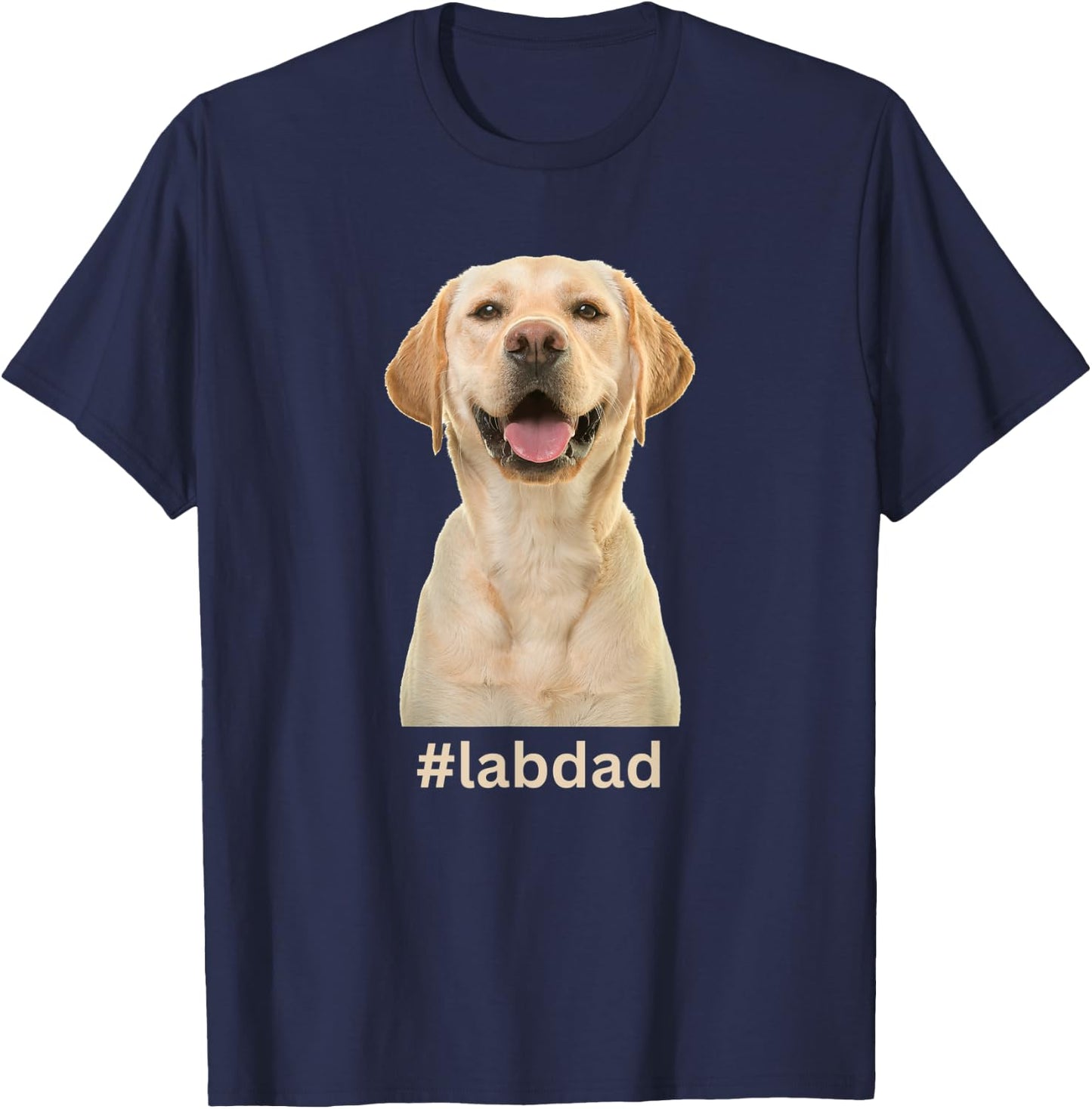 Tan Labrador Retriever Lab Dad T-Shirt - T-Shirt | Navy