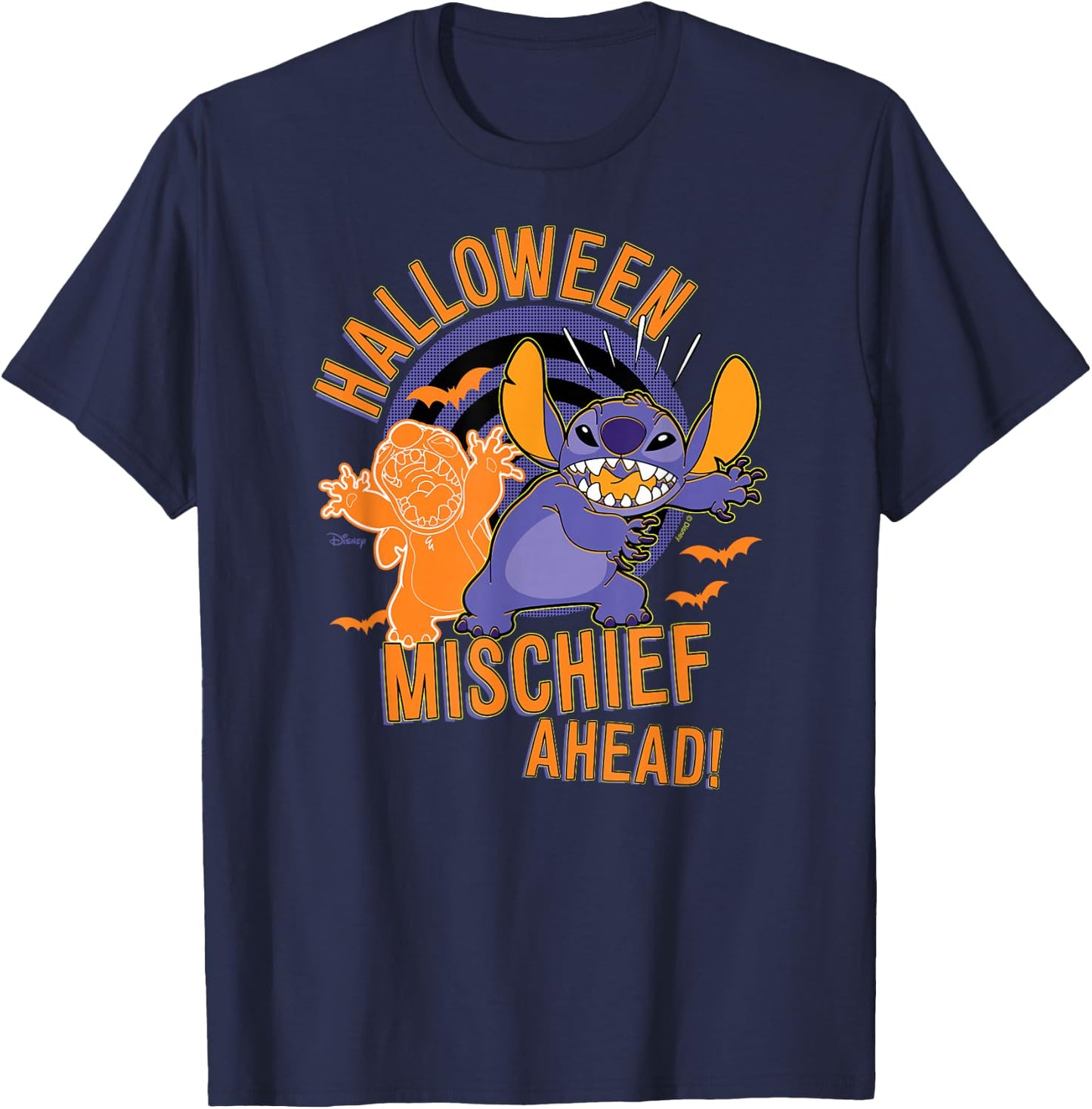Lilo & Stitch - Halloween Mischief Ahead T-Shirt - T-Shirt | Navy