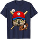 Owl Baseball Owl Lovers Baseball Player T-Shirt - T-Shirt | Navy