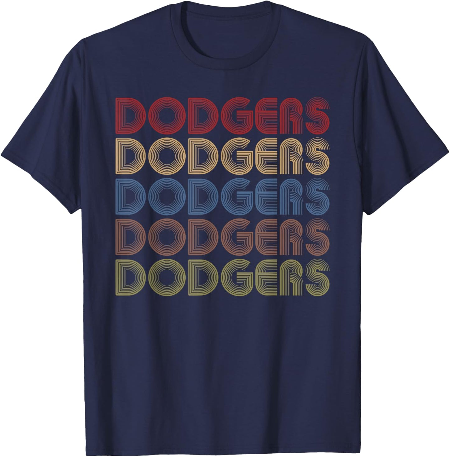 Dodgers Name Retro Vintage Apparel Gift Dodgers Lover T-Shirt - T-Shirt | Navy