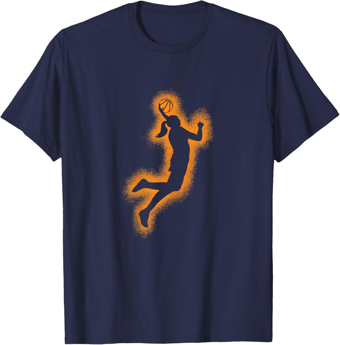 Cute Basketball Player Print Women Girls Basketball T-Shirt - T-Shirt | Navy
