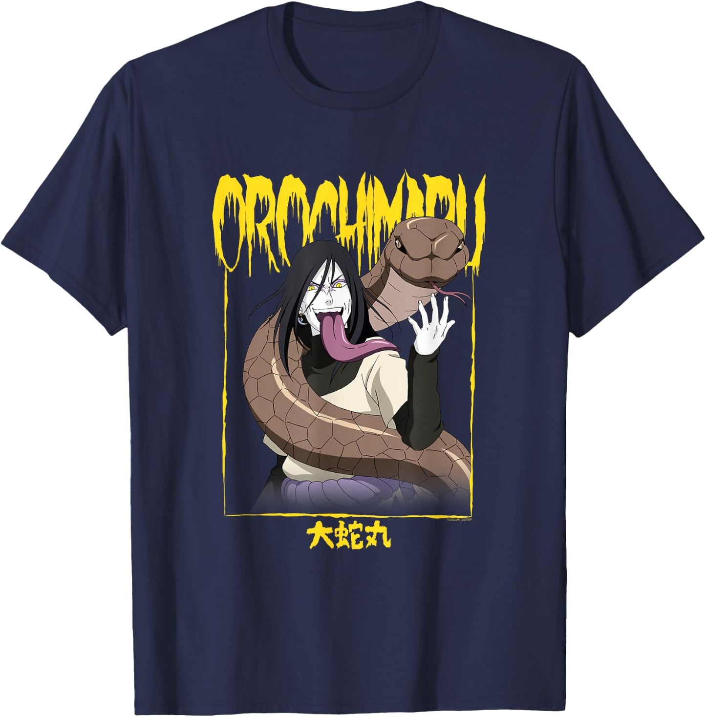 Naruto Shippuden Orochimaru Logo and Frame T-Shirt - T-Shirt | Navy