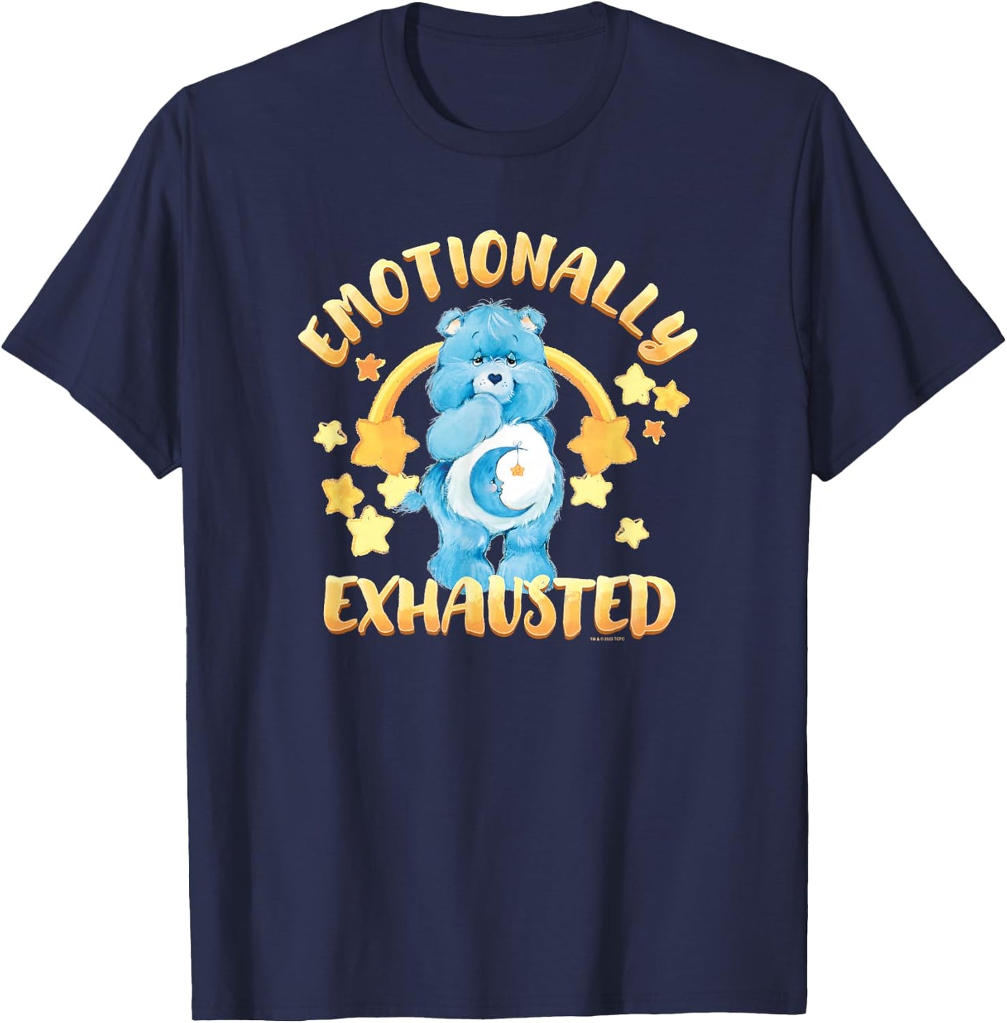 Care Bears Emotionally Exhausted Bedtime Bear Stars Logo T-Shirt - T-Shirt | Navy