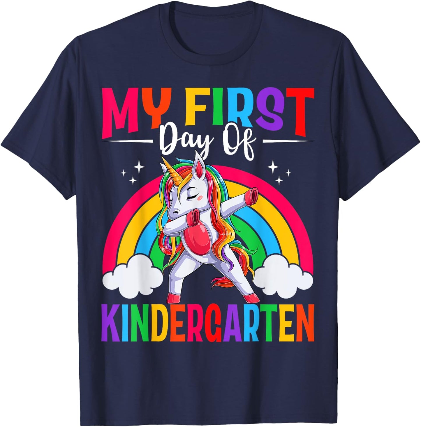 My First Day Of Kindergarten Unicorn Kindergarten Team Girls T-Shirt - T-Shirt | Navy