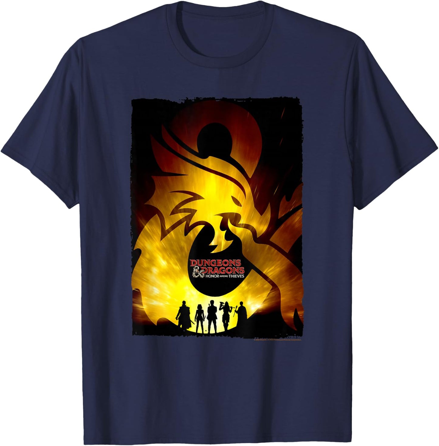 Dungeons & Dragons: Honor Among Thieves Party Silhouette T-Shirt - T-Shirt | Navy